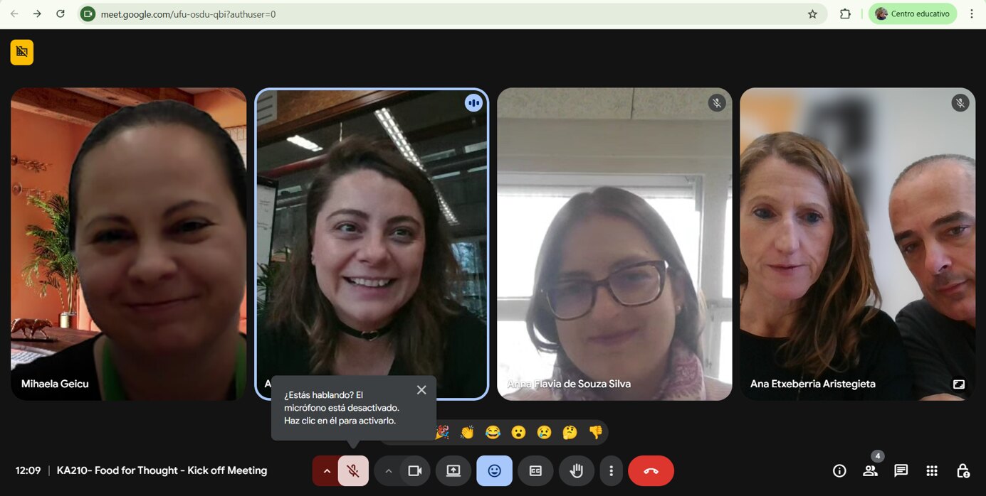 Screenshot of the kick-off meeting